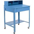 Global Equipment Sloped Mobile Shop Desk w/ Pigeonhole Riser, 34-1/2"W x 30"D, Blue 254635CBL